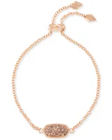 Elaina Rose Gold Adjustable Chain Bracelet in Dichroic Glass