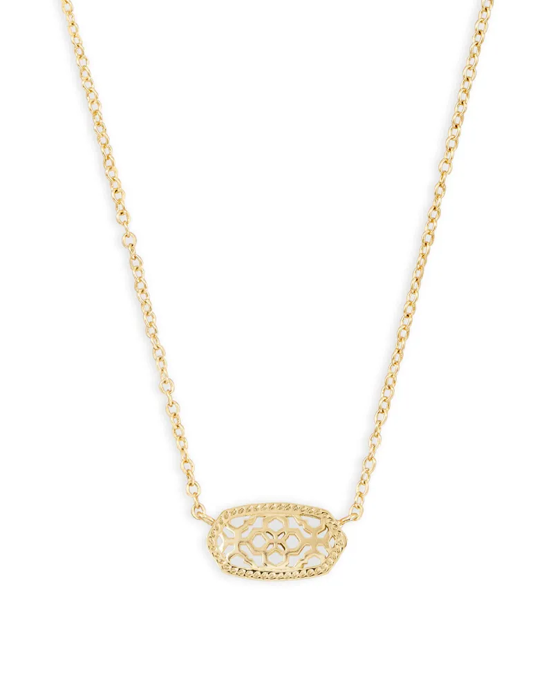 Elisa Gold Pendant Necklace in Gold Filigree