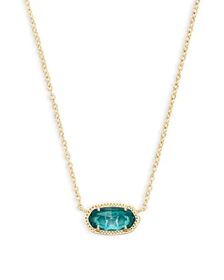 Elisa Gold Pendant Necklace London Blue Glass