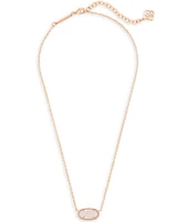 Elisa Rose Gold Pendant Necklace Iridescent Drusy