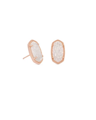 Ellie Rose Gold Stud Earrings Drusy