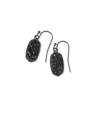 Lee Gunmetal Drop Earrings in Black Drusy