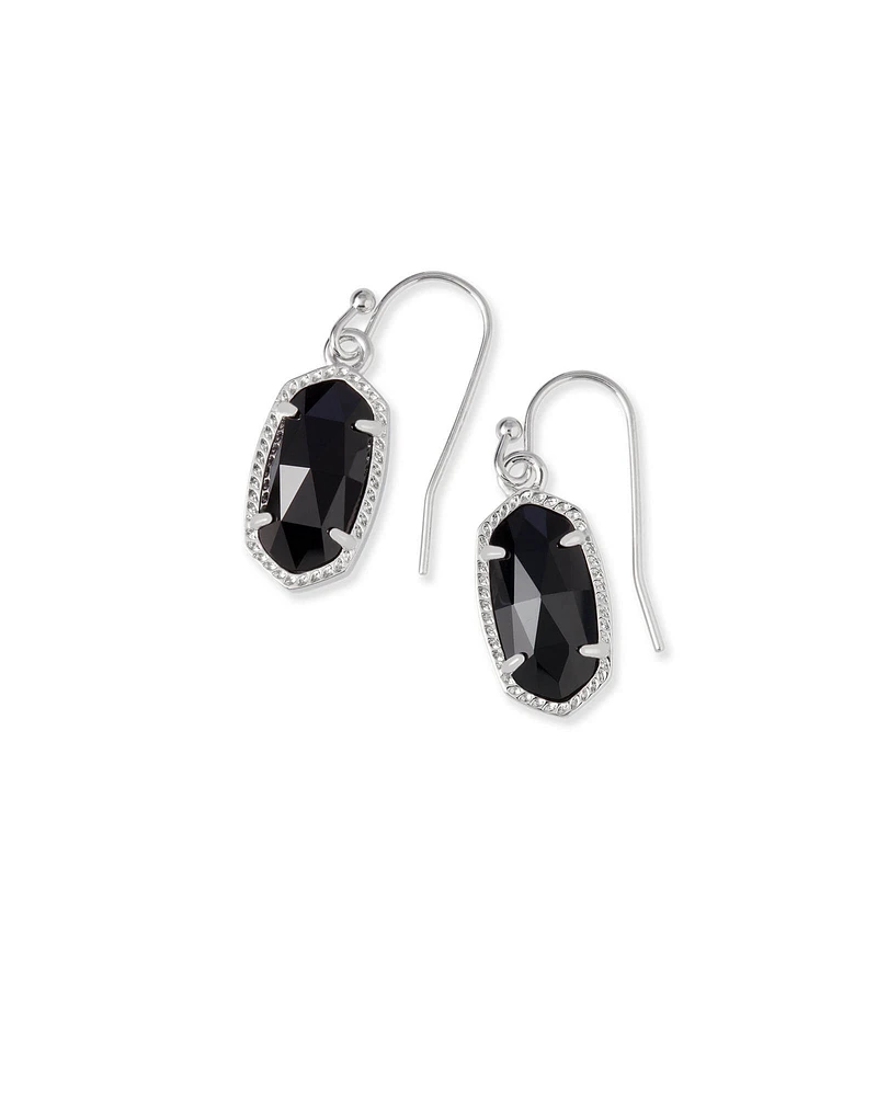 Lee Silver Drop Earrings Platinum Drusy