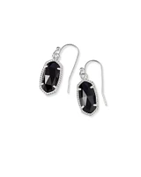 Lee Silver Drop Earrings Platinum Drusy