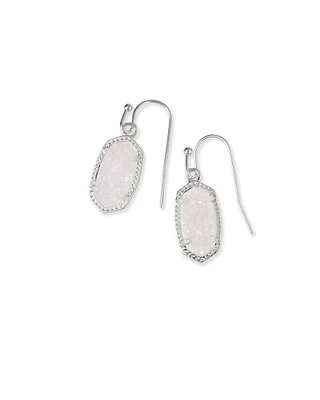 Lee Silver Drop Earrings Platinum Drusy