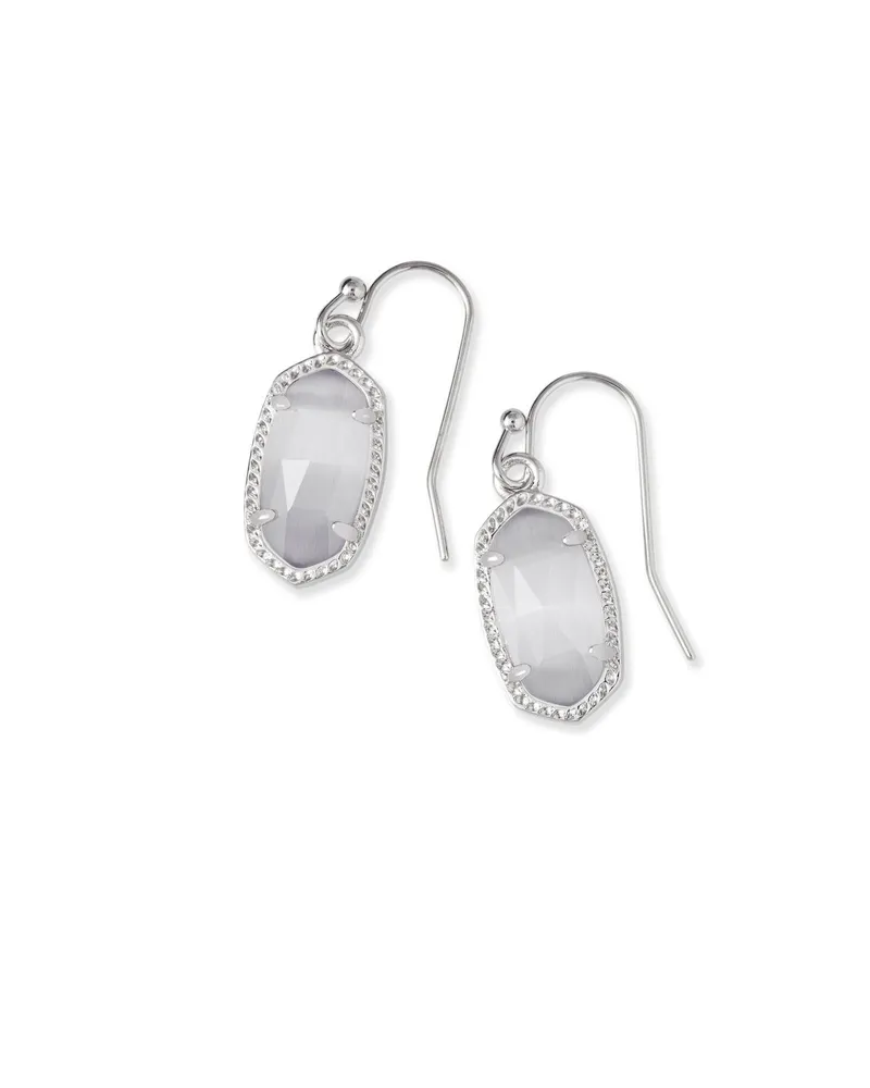 Lee Silver Drop Earrings in Slate Cats Eye