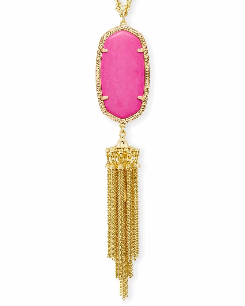 Rayne Gold Long Pendant Necklace in Ivory Mother-of-Pearl