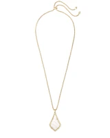 Alex Gold Pendant Necklace in Black Opaque Glass