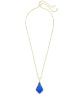 Alex Gold Pendant Necklace in Cobalt Cat's Eye