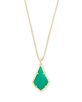 Alex Gold Pendant Necklace in Emerald Cat's Eye