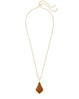 Alex Gold Pendant Necklace in Goldstone Glass