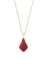 Alex Gold Pendant Necklace in Maroon Jade