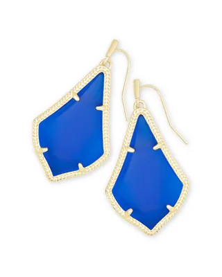 Alex Gold Drop Earrings in Cobalt Cat's Eye