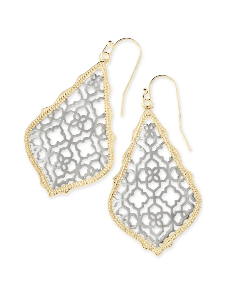 Addie Gold Drop Earrings Filigree Mix