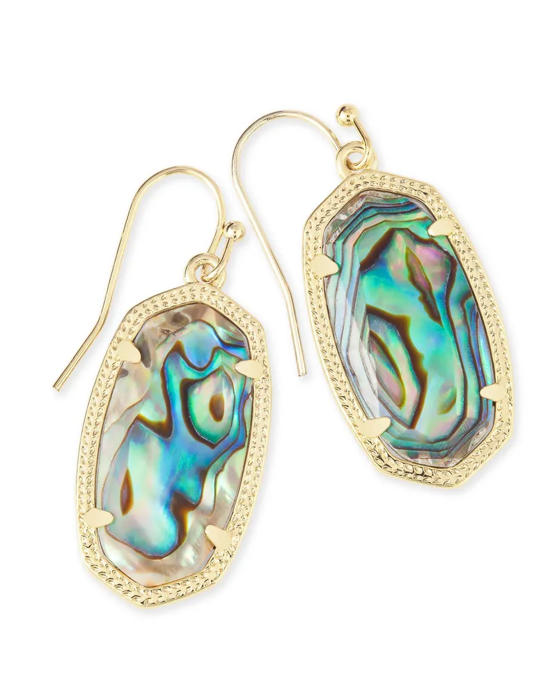 Dani Gold Drop Earrings in Abalone Shell