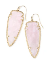 SKYLAR EARRING GOLD ROSE QUARTZ