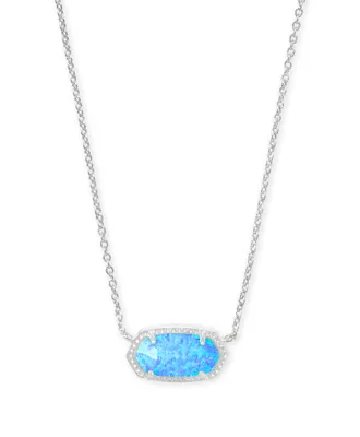 Elisa Silver Pendant Necklace in Ocean Kyocera Opal