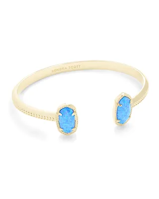 Elton Gold Cuff Bracelet in Ocean Kyocera Opal