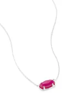 Elisa Sterling Silver Pendant Necklace in Pink Quartzite