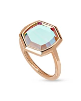 Davis 18k Rose Gold Vermeil Cocktail Ring Ivory Mother-of-Pearl