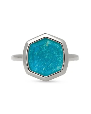 Davis Sterling Silver Cocktail Ring Turquoise