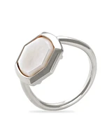 Davis 18k Gold Vermeil Cocktail Ring Ivory Mother-of-Pearl