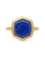 Davis 18k Gold Vermeil Cocktail Ring Blue Lapis