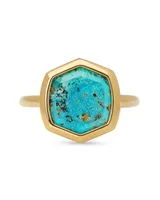 Davis 18k Gold Vermeil Cocktail Ring Turquoise