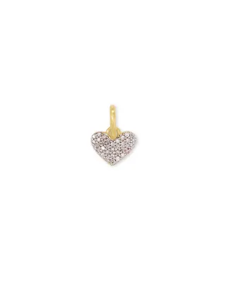 Ari 18k Gold Vermeil Pave Heart Charm in White Diamond
