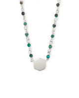 Davis Sterling Silver Beaded Pendant Necklace in Turquoise