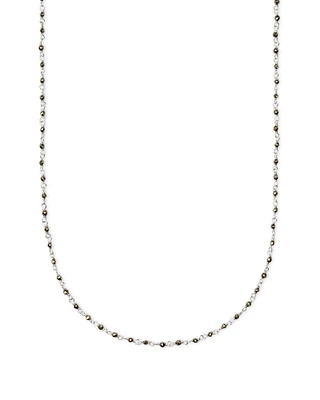 Davis Sterling Silver Beaded Long Necklace in Pyrite