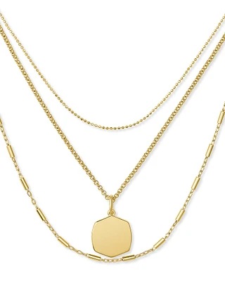 Davis Triple Strand Necklace in 18k Yellow Gold Vermeil