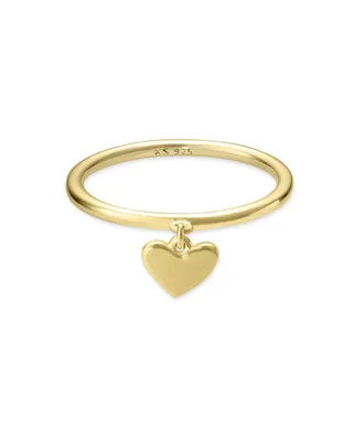 Ari Heart Charm Band Ring 18k Gold Vermeil