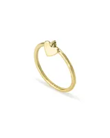 Ari Heart Charm Band Ring 18k Gold Vermeil