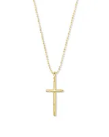 Cross Charm Pendant Necklace 18k Gold Vermeil