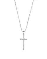 Cross Charm Pendant Necklace in Sterling Silver