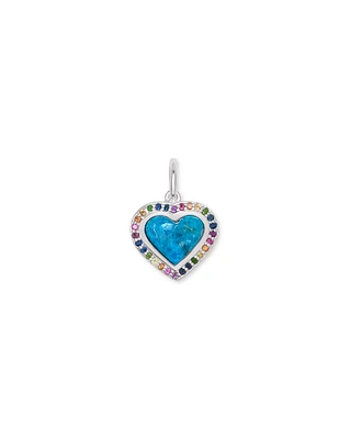 Angie Heart Sterling Silver Accent Charm in Turquoise