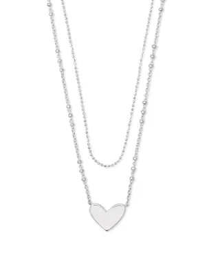 Ari Heart Multi Strand Necklace in Sterling Silver