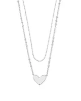 Ari Heart Multi Strand Necklace in Sterling Silver
