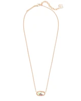 Elisa Rose Gold Pendant Necklace Iridescent Drusy