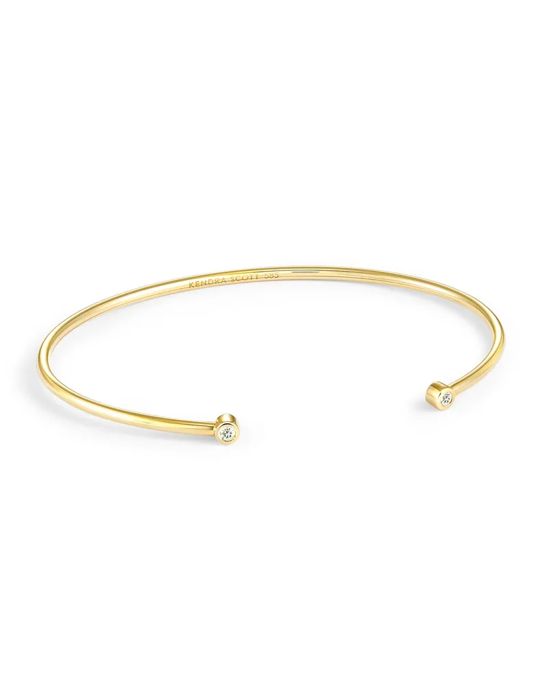 Audrey 14k Gold Cuff Bracelet in White Diamond