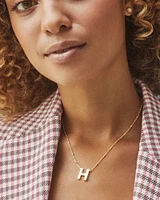 Letter H Pendant Necklace in Silver