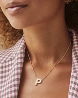 Letter P Pendant Necklace in Silver