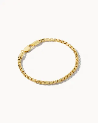 Beck Round Box Chain Bracelet 18k Gold Vermeil