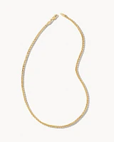 Beck Round Box Chain Necklace 18k Oxidized Gold Vermeil