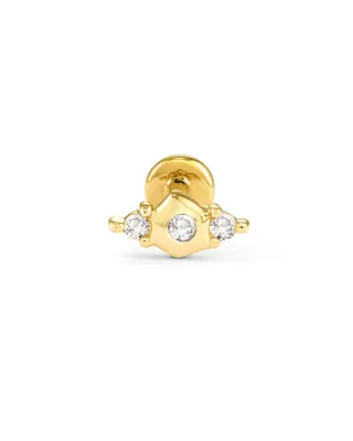 Giselle 14k Yellow Gold Single Stud Earring in White Diamond