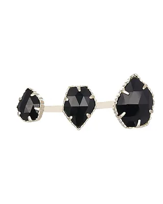 Naomi Silver Double Ring Platinum Drusy