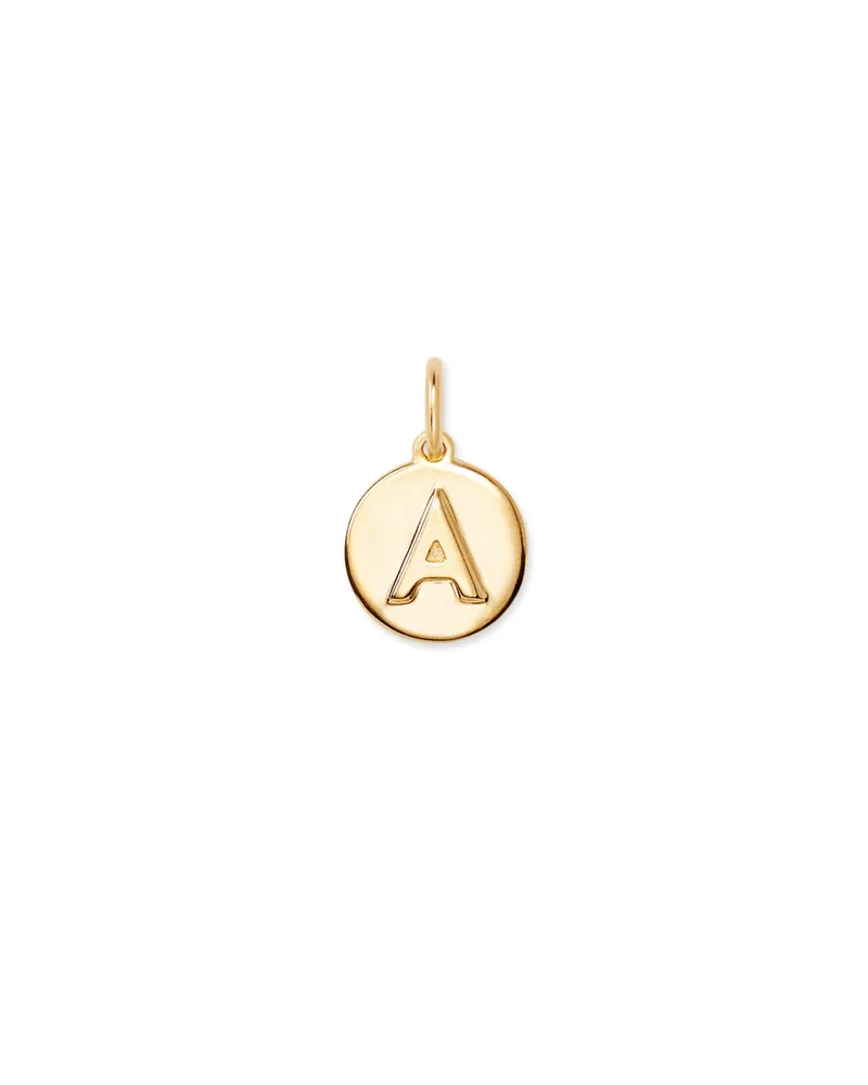 Letter A Coin Charm in 18k Gold Vermeil