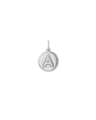 Letter A Coin Charm in Oxidized Sterling Silver
