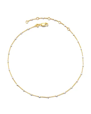 Single Satellite Chain Anklet in Sterling Silver & 18k Yellow Gold Vermeil